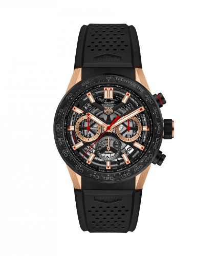 TAG Heuer Carrera Calibre Heuer 02 43 Rose Gold / Carbon / Skeleton / Rubber
